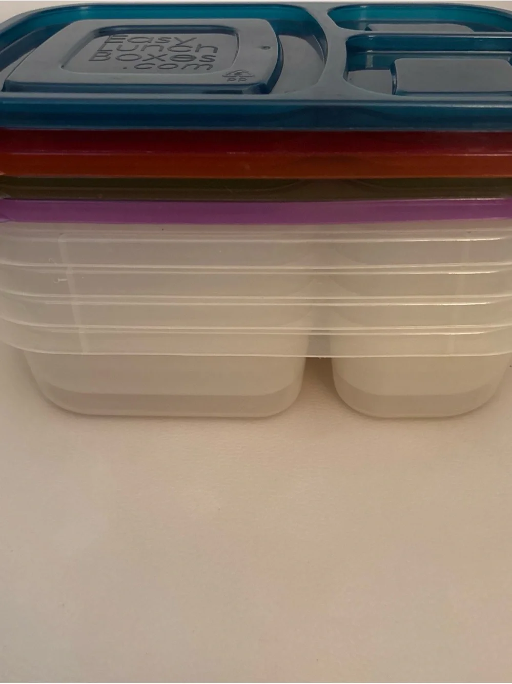 5-Pack Multi-Color Plastic Meal Prep Container Set with Snap Lids